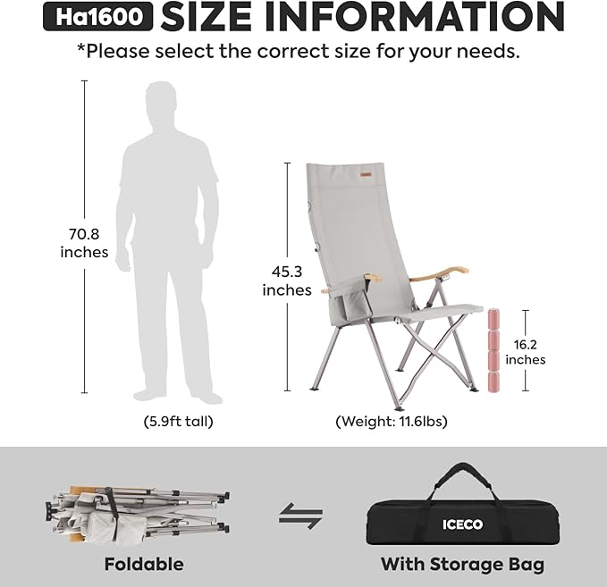 Ha1600 Adjustable Camping Chair | ICECO - GoFluxx