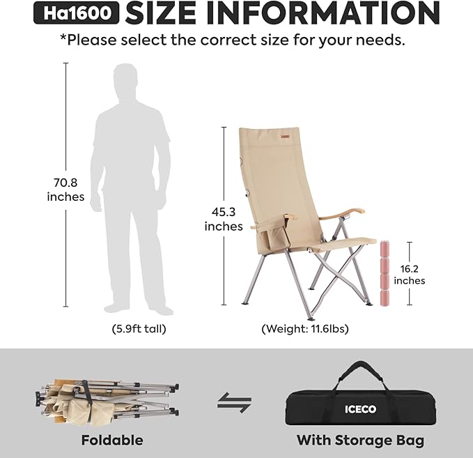 Ha1600 Adjustable Camping Chair | ICECO - GoFluxx