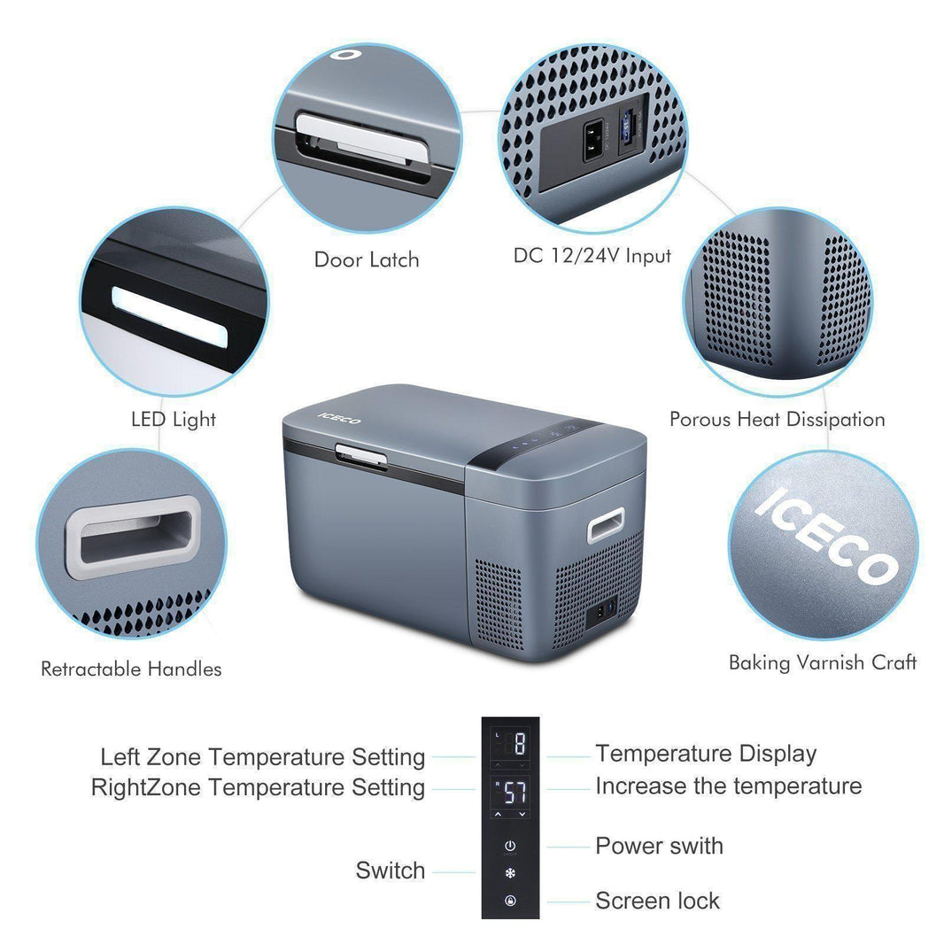 GO20 Dual Zone 12V Portable Freezer| ICECO | 20 LT - GoFluxx